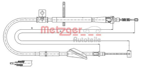 Трос ручного гальма METZGER 11.5741