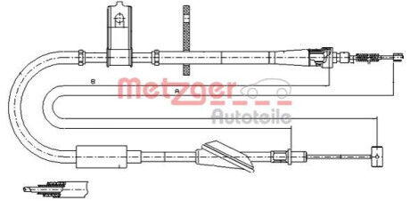 Трос, стояночная тормозная система METZGER 11.5744