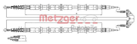 Трос, стояночная тормозная система METZGER 11.5865