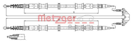 Трос, стояночная тормозная система METZGER 115866