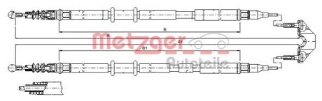 Трос, стояночная тормозная система METZGER 115953