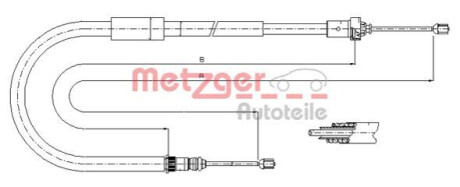 Трос ручного гальма METZGER 11.6663