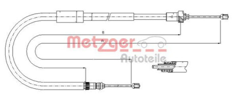 Трос ручного гальма METZGER 11.6664