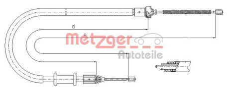 Трос, стояночная тормозная система METZGER 11.6676