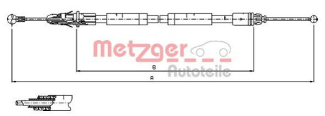 Трос, стояночная тормозная система METZGER 11.6805