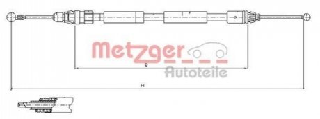 Трос стояночного тормоза METZGER 11.6807