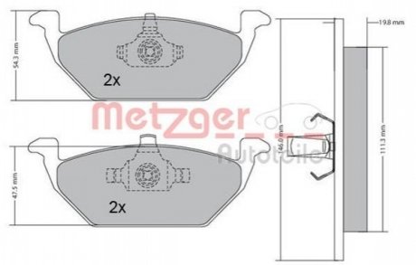 Комплект тормозных колодок METZGER 1170027 (фото 1)