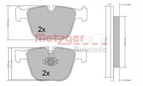Комплект тормозных колодок METZGER 1170356