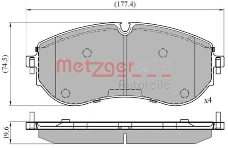 Колодки гальмівні (передні) VW Crafter 2.0 TDi 16- (CBI) Q+ METZGER 1170898 (фото 1)