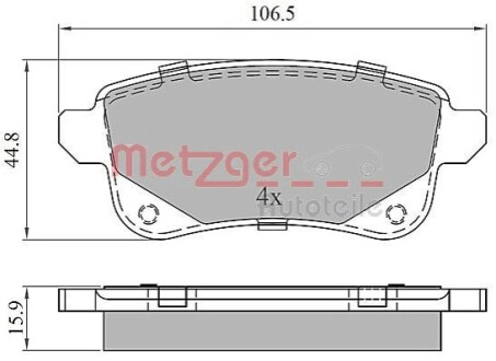 Колодки тормозные (задние) Renault Scenic III/Grand Scenic III 09- METZGER 1170909