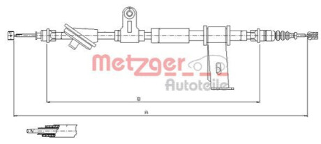 Трос, стояночная тормозная система METZGER 12.0102