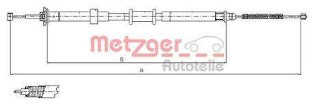 Трос, стояночная тормозная система METZGER 12.0702