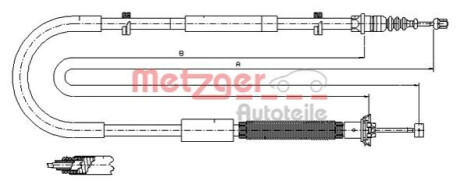 Трос, стояночная тормозная система METZGER 12.0703