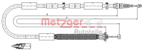 Трос, стояночная тормозная система METZGER 12.0706