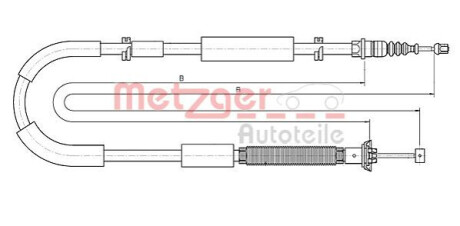 Трос, стояночная тормозная система METZGER 12.0722