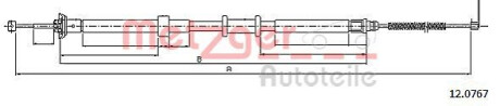 Трос, стояночная тормозная система METZGER 12.0767