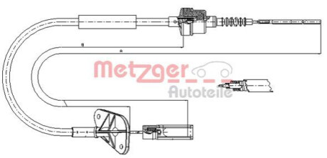 Трос, управление сцеплением METZGER 12.7201