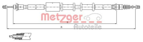 Трос, стояночная тормозная система METZGER 165122