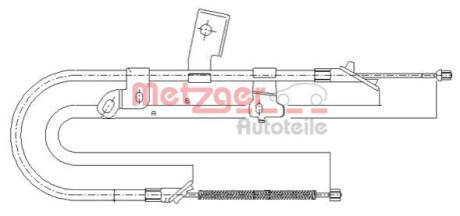 Трос, стояночная тормозная система METZGER 17.1071