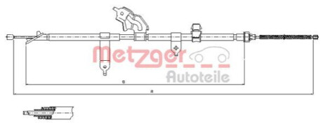 Трос, стояночная тормозная система METZGER 17.1080