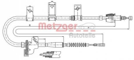 Трос ручного гальма METZGER 17.6020 (фото 1)
