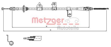 Трос, стояночная тормозная система METZGER 176027 (фото 1)