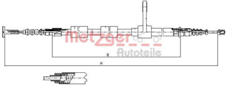 Трос, стояночная тормозная система METZGER 251.31