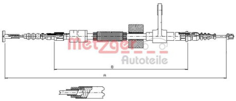 Трос, стояночная тормозная система METZGER 251.32