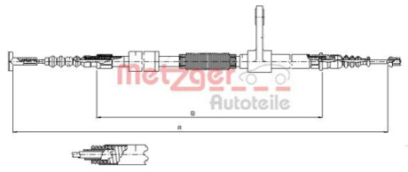 Трос, стояночная тормозная система METZGER 251.34