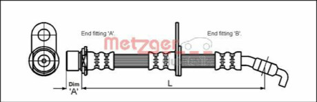 Тормозной шланг METZGER 4112200