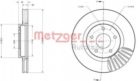 Тормозной диск METZGER 6110177 (фото 1)