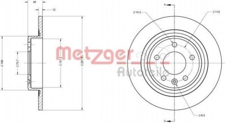 Тормозной диск METZGER 6110247 (фото 1)