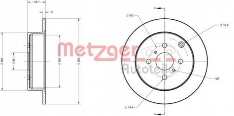 Тормозной диск METZGER 6110710 (фото 1)