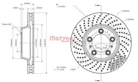 Brake Disc METZGER 6110881