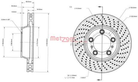 Brake Disc METZGER 6110882 (фото 1)