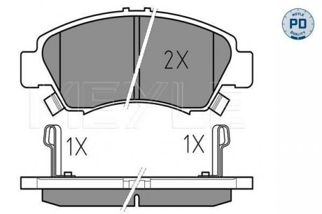 Комплект тормозных колодок, дисковый тормоз MEYLE 0252169715PD (фото 1)