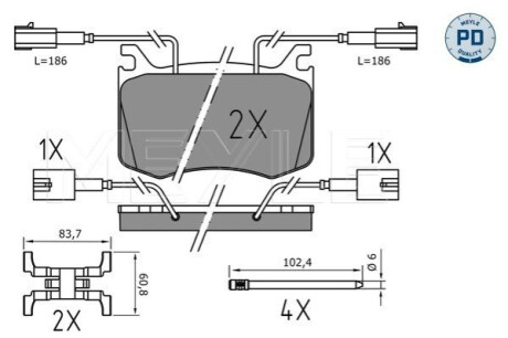 KLOCKI HAM. ALFA P. GIULIA 2,0/2,2 D 15- MEYLE 025 220 9115/PD