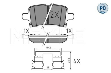 ГАЛЬМІВНІ КОЛОДКИ. OPEL T. ASTRA K 1.0-1.6 15- MEYLE 025 221 2917/PD