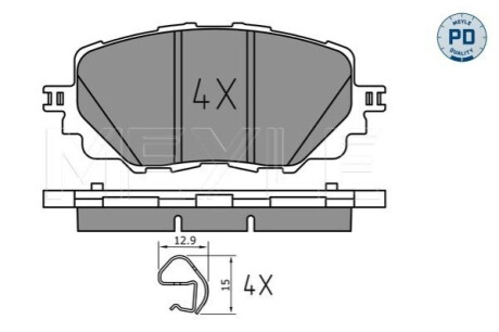 ГАЛЬМІВНІ КОЛОДКИ. MAZDA P. MX-5 1.5-2.0 15- MEYLE 025 222 7115/PD