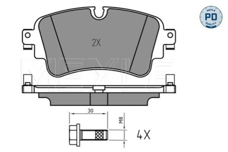 ГАЛЬМІВНІ КОЛОДКИ. AUDI T. A4/A5/Q5/Q7 1.4-3.0 15- MEYLE 0252230817PD