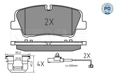 ГАЛЬМІВНІ КОЛОДКИ. HYUNDAI T. H350 2.5 CRDI 15- MEYLE 025 223 7017/PD