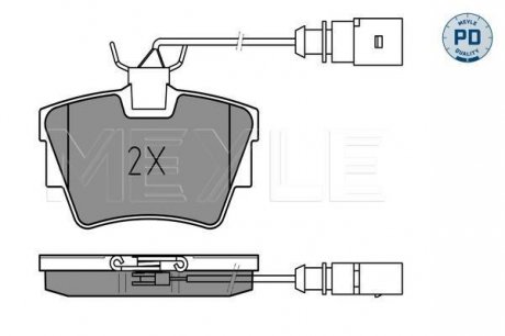 Комплект тормозных колодок MEYLE 02523224161PD