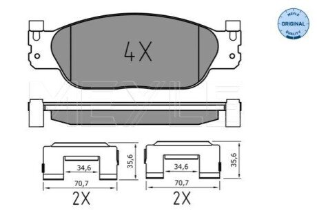 ГАЛЬМІВНІ КОЛОДКИ. JAGUAR P. S-TYPE 2.5-4.2 V8 99-07 рр MEYLE 0252342318