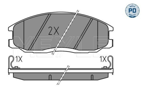 ГАЛЬМІВНІ КОЛОДКИ. HYUNDAI P. H-1/SANTA FE/TRAJET/XG 2.0-3.0 00- MEYLE 025 235 6916/PD