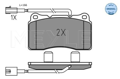 ГАЛЬМІВНІ КОЛОДКИ. ALFA P. GIULIETTA 1.4-1.8 TBI/1.6-2.0 JTDM 10-12 MEYLE 025 237 5716 (фото 1)