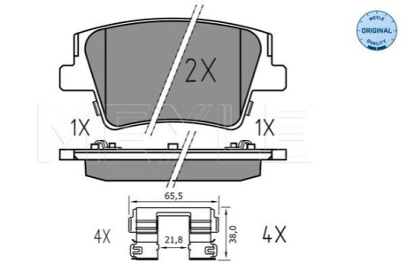 ГАЛЬМІВНІ КОЛОДКИ. HYUNDAI T. SANTA FE 2.0-2.2 CRDI/2.4-3.5 18- MEYLE 025 240 0016