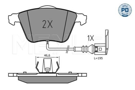 ГАЛЬМІВНІ КОЛОДКИ. AUDI P. A3/TT 1.2-3.2 03-14 MEYLE 025 240 2120/PD (фото 1)