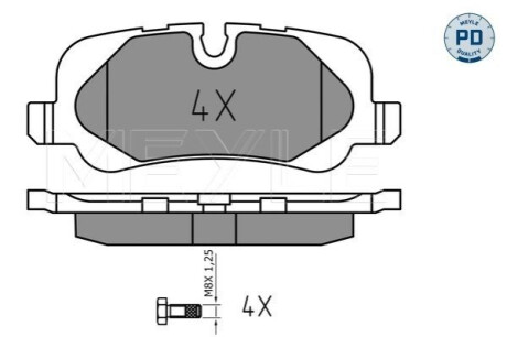 ГАЛЬМІВНІ КОЛОДКИ. LAND ROVER T. DISCOVERY/RANGE ROVER 05- MEYLE 0252419217PD