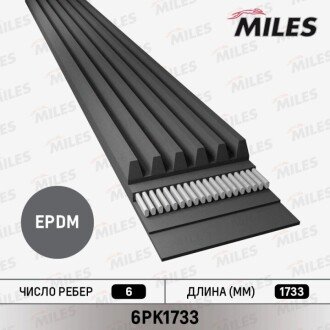 Ремень поликлиновой Miles 6PK1733