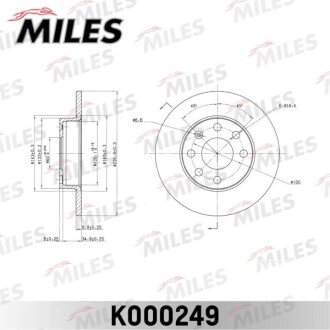 Диск гальмівний передній для Opel Corsa, Kadett Miles K000249